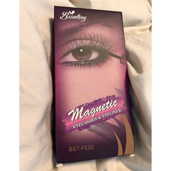 NEW Bisutang Magnetic Eyelashes and Eyeliner 10 Pair Reusable Magnetic Lashes - Picture 2 of 5
